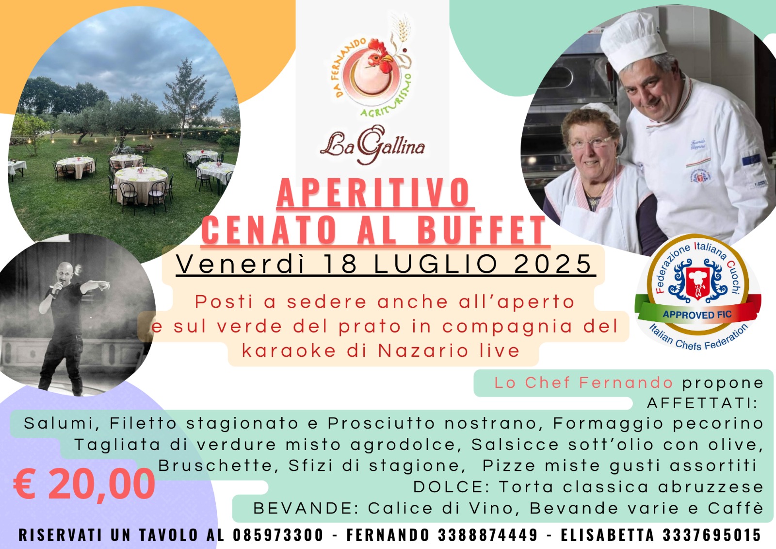 Aperitivo cenato a buffet - karaoke
