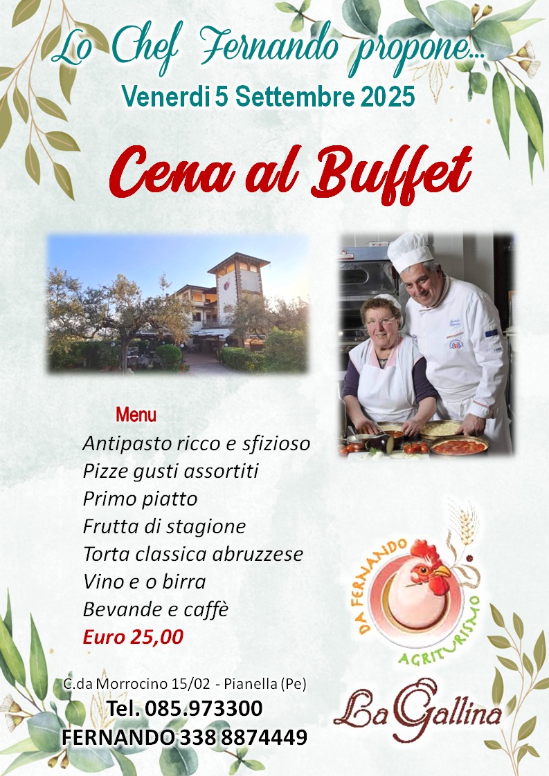 Cena a buffet - settembre 2025